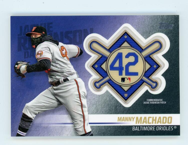 2018 TOPPS UPDATE JACKIE ROBINSON DAY MANUFACTURED PATCHES #JRP-MM MANNY MACHADO  BALTIMORE ORIOLES